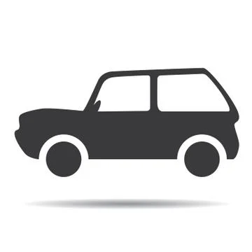 Simple Car icon on white background. Stock Illustration