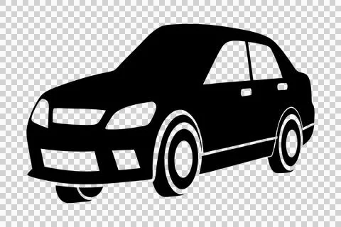 Simple car vector illustration design, black car silhouette art, black car Stock-Illustration