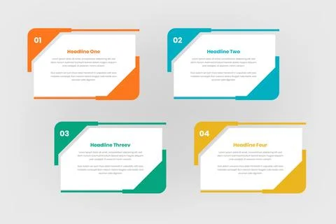 Simple card style minimal steps infographic text presentation template Stock Illustration