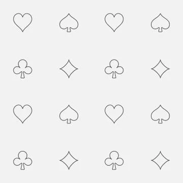 Simple card suits seamless pattern Illustrazione stock