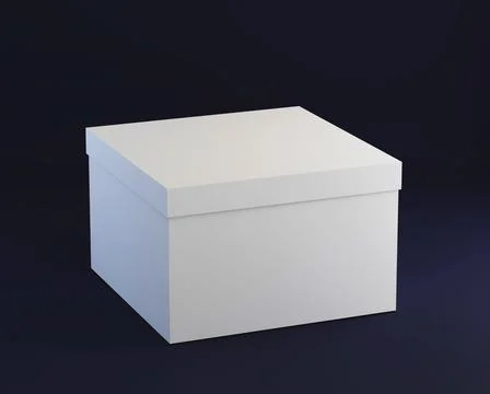 Simple cardboard closed box on dark background, 3d render Stock Illustration