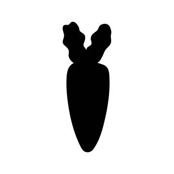 Simple carrot silhouette. Vegetable vector Stock Illustration