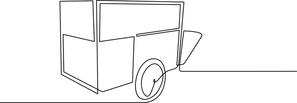 Simple cart with two stacked boxes on wheels Vector Stock Illustration