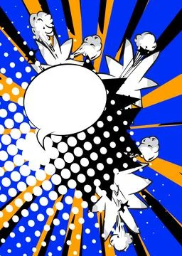 Simple Cartoon Background, comic book abstract backdrop. Retro vector comic.. Stock Illustration