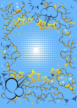 Simple Cartoon Background, comic book abstract backdrop. Retro vector comic.. Illustrazione stock