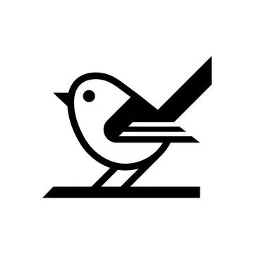 Simple cartoon bird logo Stock Illustration