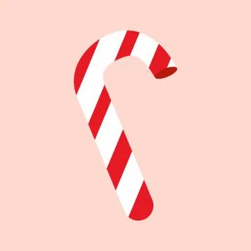 Simple Cartoon Candy Cane Pink Background Vector Illustration Stock Illustration