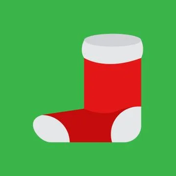 Simple Cartoon Christmas Sock Vector Illustration 库存插图