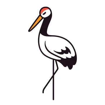 Simple cartoon crane drawing Stock Illustration