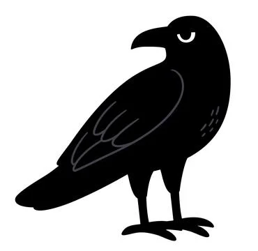 Simple cartoon crow drawing Stock Illustration