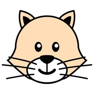 Simple cartoon of a cute cat Stock Illustration