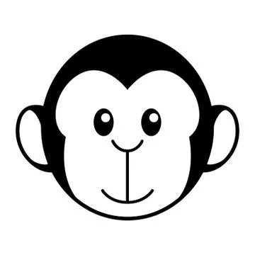 Simple Cartoon Of A Cute Monkey Stock Illustration