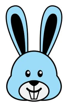 Simple cartoon of a cute rabbit Stock Illustration