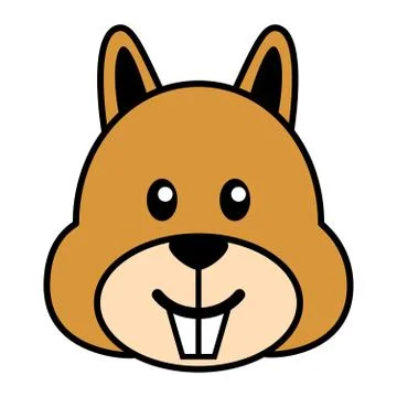 Simple cartoon of a cute squirrel Stock Illustration
