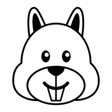 Simple cartoon of a cute squirrel Stock Illustration