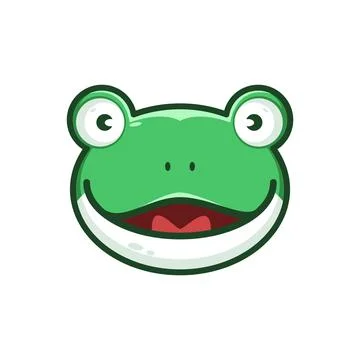 Simple cartoon frog with smiling face Stock Illustration