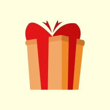 Simple Cartoon Giftbox Vector Illustration Stock Illustration