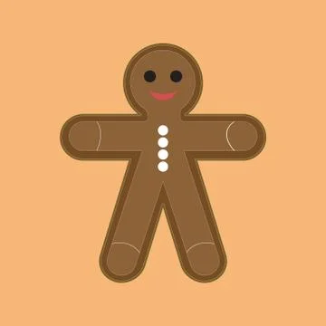 Simple Cartoon Ginger Cookies Vector Illustration Stock Illustration