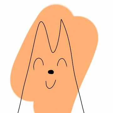 Simple cartoon happy fox squirrel on white background Ilustração Stock