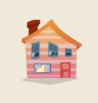 Simple Cartoon house vector illustration Stock Illustration