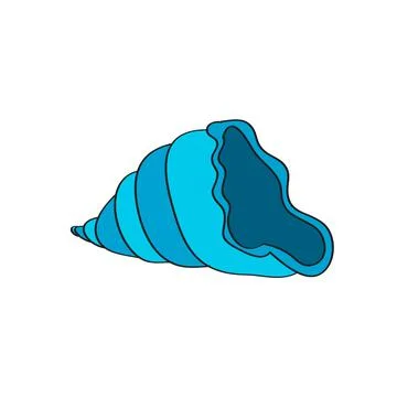 Simple cartoon icon. Seashell on white isolated background Illustrazione stock