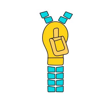 Simple cartoon icon. Vector cartoon zipper Stock Illustration