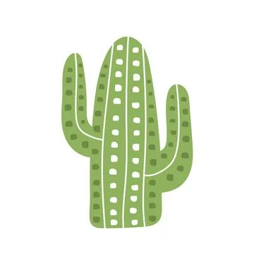 Simple cartoon icon. Vector illustration of cactus - cute icon. Vector Stock Illustration