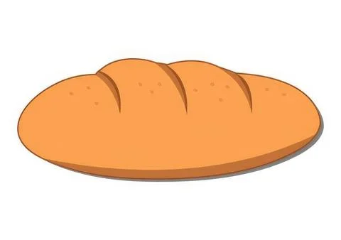 Simple cartoon loaf of bread on white background Stockillustratie