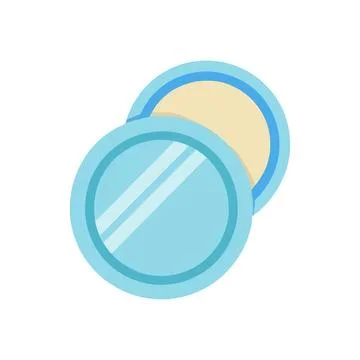 Simple cartoon mirror with reflection on blue background Stockillustratie