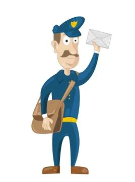 Simple cartoon of a postman Stock Illustration