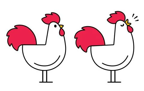 Simple cartoon rooster Stock Illustration