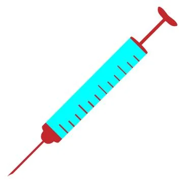 Simple Cartoon Style Hypodermic Needle Stock Illustration