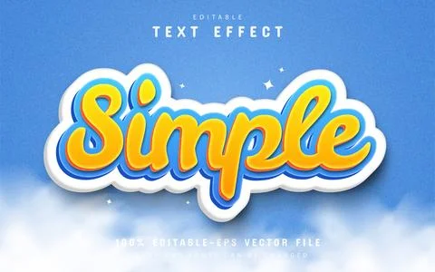 Simple cartoon text effect editable Stock Illustration