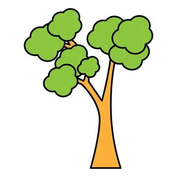 Simple cartoon tree vector illustration Stock Illustration