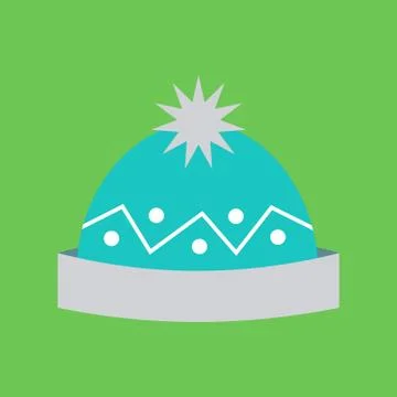 Simple Cartoon Warm Cap Vector Illustration Stock Illustration
