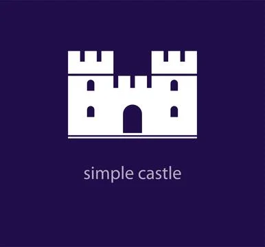 Simple castle logo design. Stock Illustration