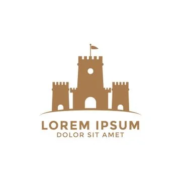 Simple castle logo icon design template vector Stock Illustration