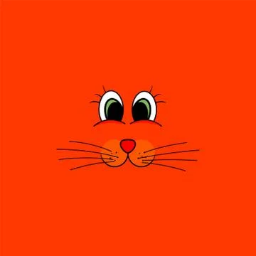 Simple cat on background Stock Illustration