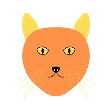 Simple cat face design illustration Stock Illustration