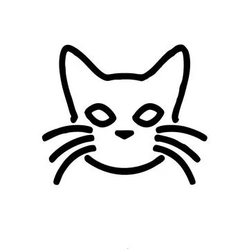 Simple Cat Face Icon Stock Illustration