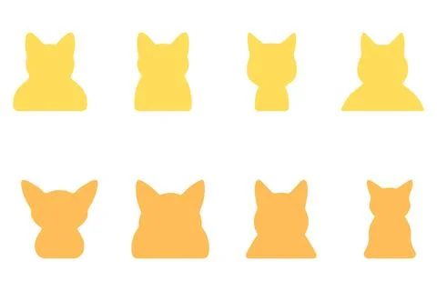 Simple cat head icon set design Stock Illustration