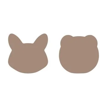 Simple cat head icon set design Stock Illustration