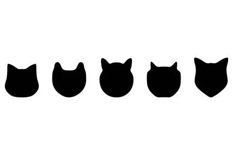 Simple cat head illustration set design Stock Illustration