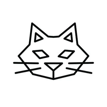Simple cat outline icon Stock Illustration