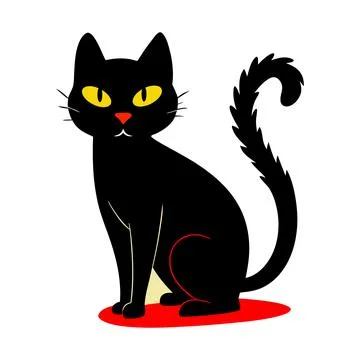 A simple cat silhouette whit background vector illustration Stock Illustration