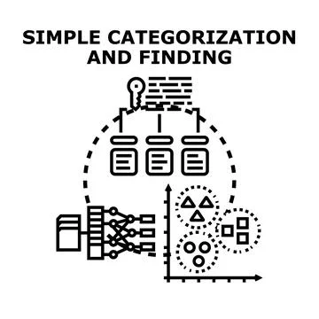 Simple categorization and finding data management system イラスト素材