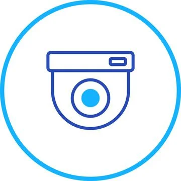 Simple CCTV Security Camera Icon in Blue, a Modern Surveillance Technology .. Stock Illustration