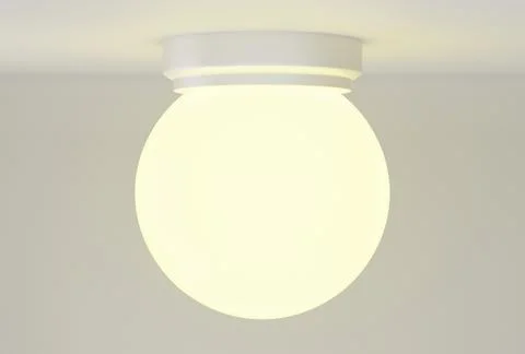 Simple Ceiling Round Light Chandelier, 3d render Stock Illustration