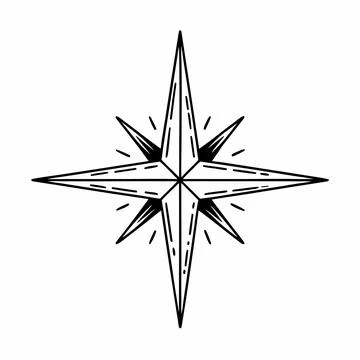 Simple Celestial Star Flat Vector Stock Illustration