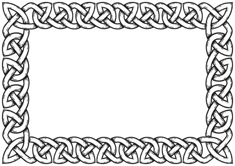 Simple Celtic frame, with shadows Stock Illustration